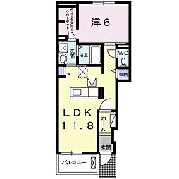 サンフィールド泉 1LDKの間取図画像