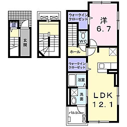 ドミール南仙台 1LDKの間取図画像