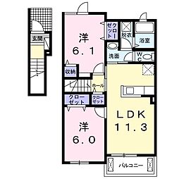 ラークフィールド1 2LDKの間取図画像