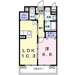 ザレジデンス京都・東 1LDKの間取図画像