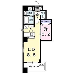 ボヌール高砂 1LDKの間取図画像