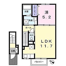 フルリール 1LDKの間取図画像