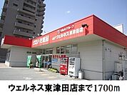 【ドラッグストア】ウェルネス東津田店まで1700ｍ