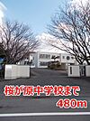 【中学校】桜が原中学校まで480ｍ