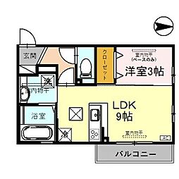 メゾンド樫の木A 1LDKの間取図画像
