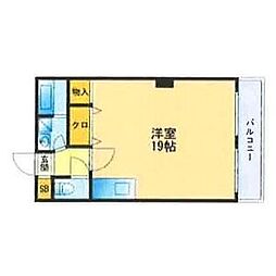 サンシャイン10 ワンルームの間取図画像