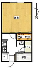 JR福知山線 福知山駅 徒歩11分の賃貸アパート 1階1Kの間取り
