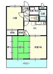ユーミー吉田 2階3DKの間取り