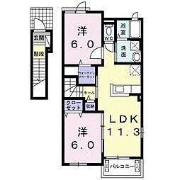 リベルテ2 2LDKの間取図画像
