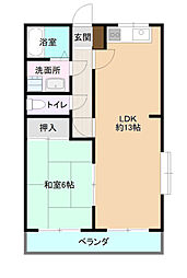 ユーミー清道 1LDKの間取図画像