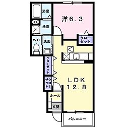 グレイスフル2 1階1LDKの間取り