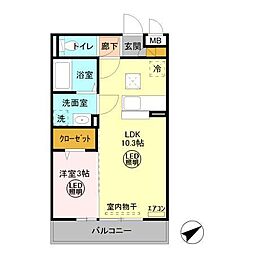 グラン・シャリオ 1LDKの間取図画像