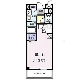 マイパレス堀 1階ワンルームの間取り
