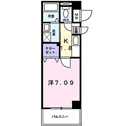 カルフール本牧 1Kの間取図画像