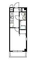 リアン駅前マンション 2階1Kの間取り