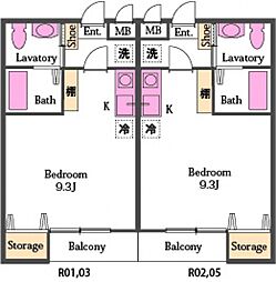 アンタレス ワンルームの間取図画像