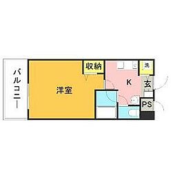 ヴィラ・フォーレ姪浜 1Kの間取図画像