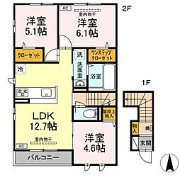 センチュリーハイムすみよし台　III 2階3LDKの間取り