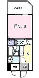 新横浜FSビル 1Kの間取図画像