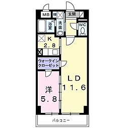 リヴィエール 1LDKの間取図画像