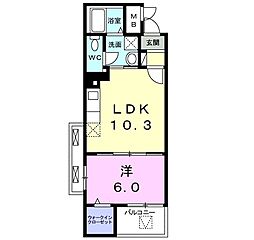 ラプワール 1LDKの間取図画像