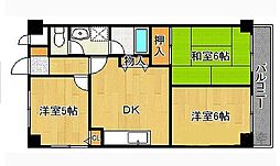 メモリー鳥栖 8階3DKの間取り