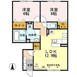 レジデンス直 2LDKの間取図画像