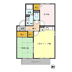ラフィネ・スターブル 2LDKの間取図画像