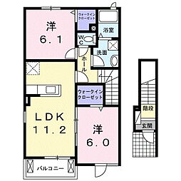 ロイヤルコーポA 2LDKの間取図画像
