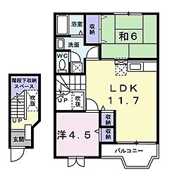 ドゥー・ソレイユ 2LDKの間取図画像