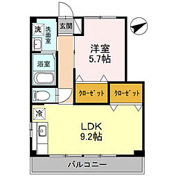 コーポラス 1LDKの間取図画像