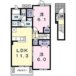 エレガントネオ3 2LDKの間取図画像
