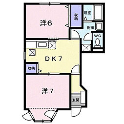 ポライトリー希C 2DKの間取図画像
