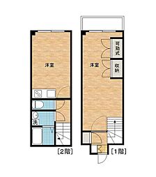 アミティ白木 1DKの間取図画像
