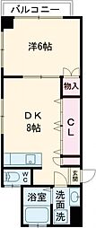 アベニール本尾 1DKの間取図画像