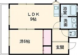 サンフィリアス 4階1LDKの間取り