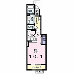 ブリーゼ元町2 ワンルームの間取図画像