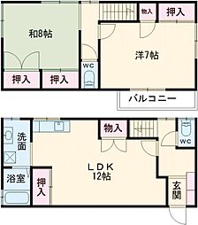 サンパレス 2LDKの間取図画像