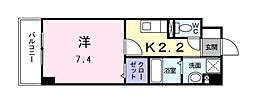 パレス・ウチダ 1Kの間取図画像