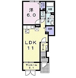 グローヴ 1LDKの間取図画像