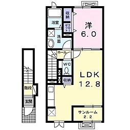 ルミアス前潟2 1LDKの間取図画像