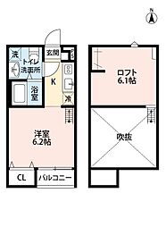 シンフォニア座間 1階ワンルームの間取り