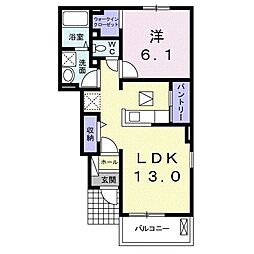 ベラージオ2 1LDKの間取図画像
