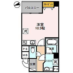 プレジデンス白銀 ワンルームの間取図画像