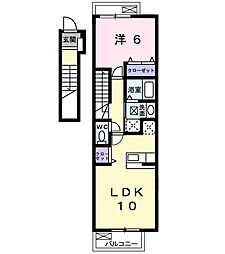 アニュー福田 1LDKの間取図画像