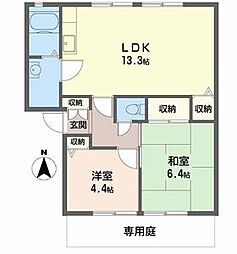 ベクヴェーム春日B 2LDKの間取図画像