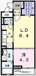 フラッツ・アイ3 1LDKの間取図画像