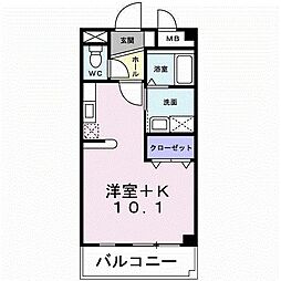 ブルーシエル ワンルームの間取図画像