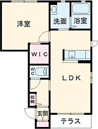 アンビシアきたB 1LDKの間取図画像