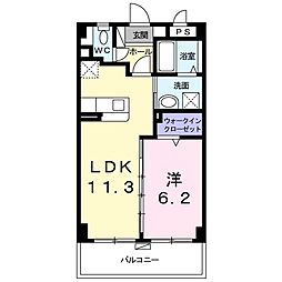 ビックイーストワン 1LDKの間取図画像